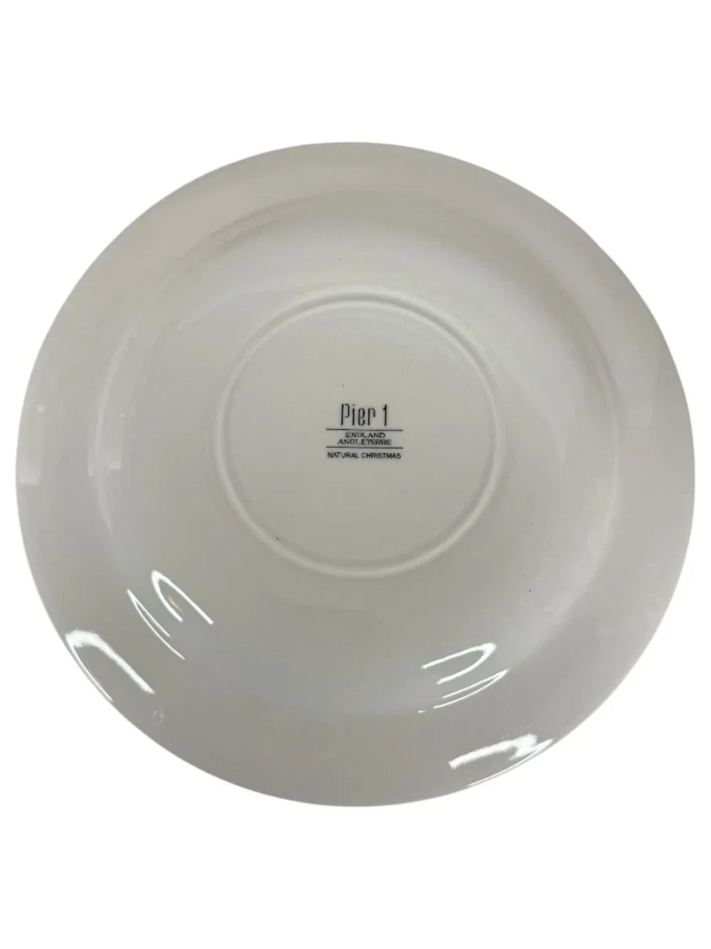 Pier 1 Natural Christmas Dinner Plate With Festive Tree Design Made In England - Picture 5 of 6